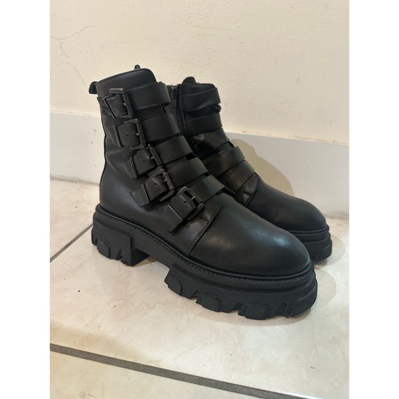 Lavorazione Artigianale womans boots black leather italian handmade goth punk 9‎ - Picture 2 of 12